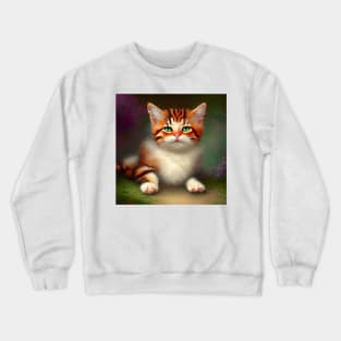 Cute ginger cat digital painting Crewneck Sweatshirt